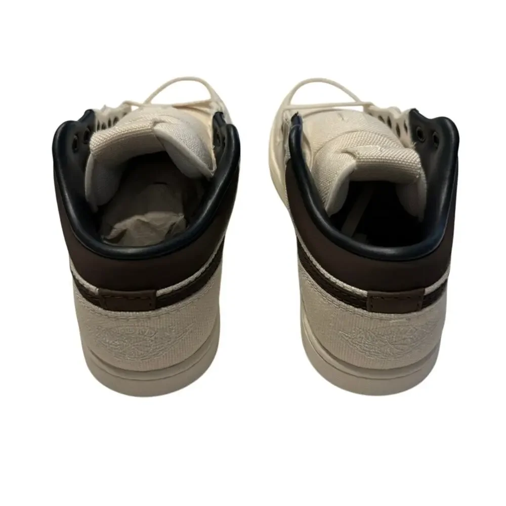 Jordan 1 Low Premium Men Sneaker in Pale Ivory Off Noir Baroque Brown, Size 8